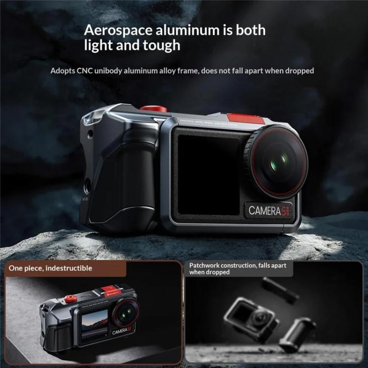 Custodia protettiva in lega di alluminio per action camera DJI Osmo Action 3 / 4 / 5 Pro.
