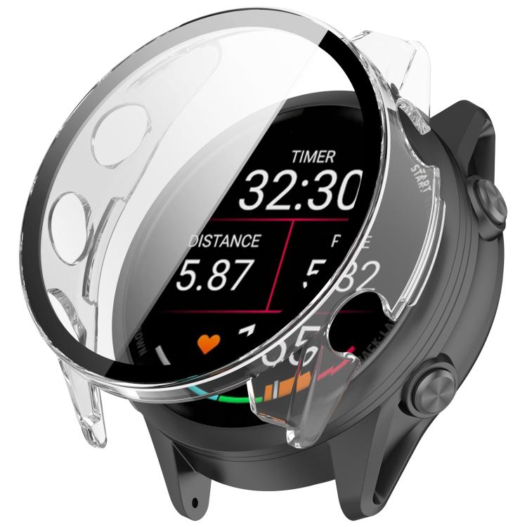 Pellicola in vetro temperato integrata nella custodia protettiva per orologio in PC, For Garmin Forerunner 70 / 170 / 170 Music