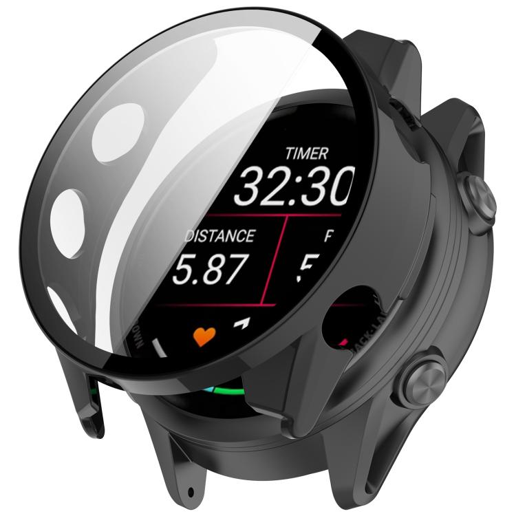 Pellicola in vetro temperato integrata nella custodia protettiva per orologio in PC, For Garmin Forerunner 70 / 170 / 170 Music