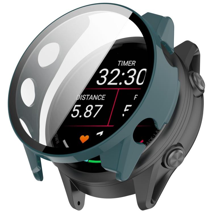 Pellicola in vetro temperato integrata nella custodia protettiva per orologio in PC, For Garmin Forerunner 70 / 170 / 170 Music