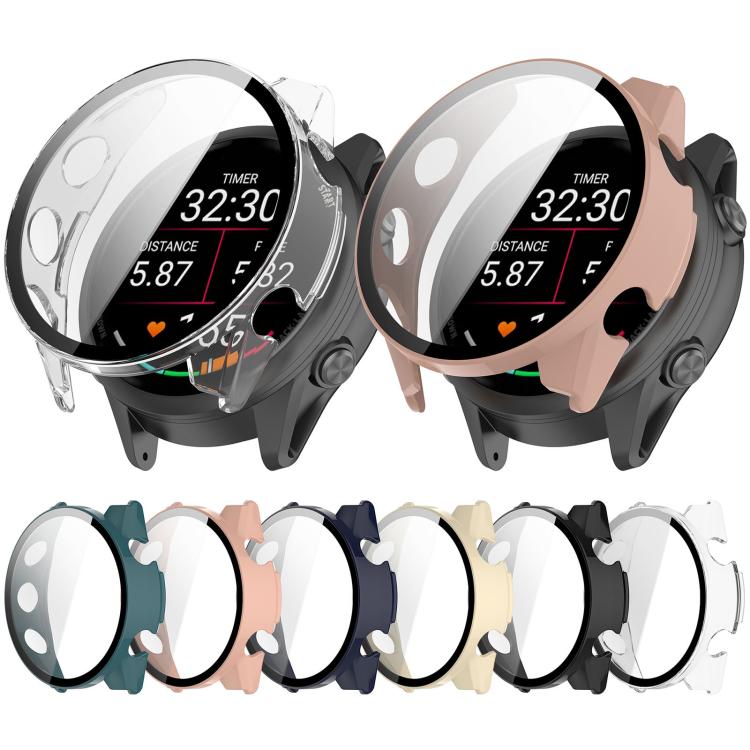 Pellicola in vetro temperato integrata nella custodia protettiva per orologio in PC, For Garmin Forerunner 70 / 170 / 170 Music