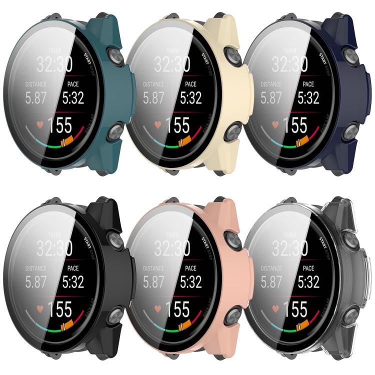 Pellicola in vetro temperato integrata nella custodia protettiva per orologio in PC, For Garmin Forerunner 70 / 170 / 170 Music