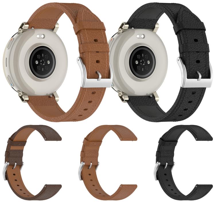 Cinturino per orologio in vera pelle con fibbia a perno in legno di litchi., 20mm, 22mm