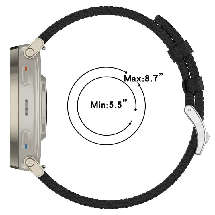 Cinturino per orologio in vera pelle con fibbia a perno in legno di litchi., 20mm, 22mm