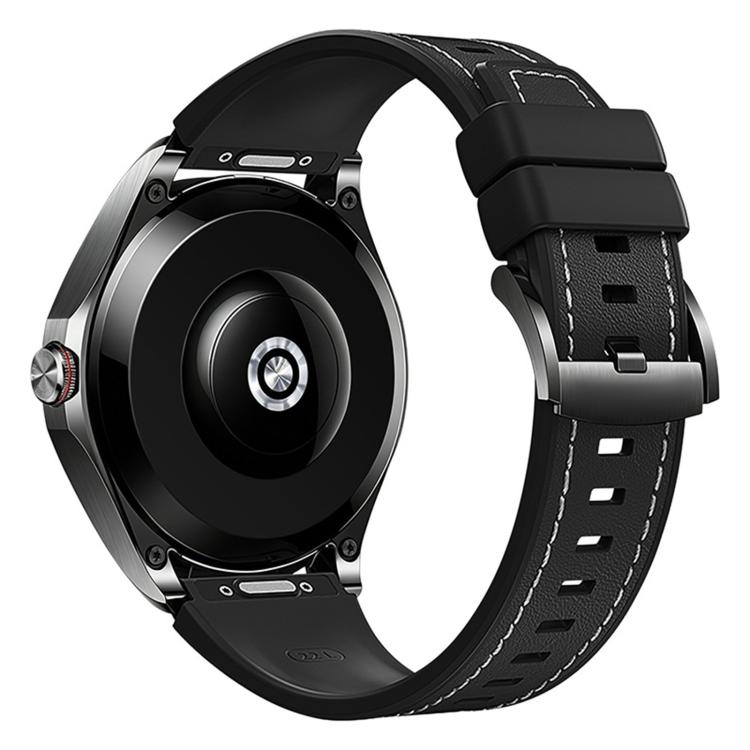 Cinturino per orologio ibrido in pelle e silicone con pulsante di sgancio rapido, 22mm