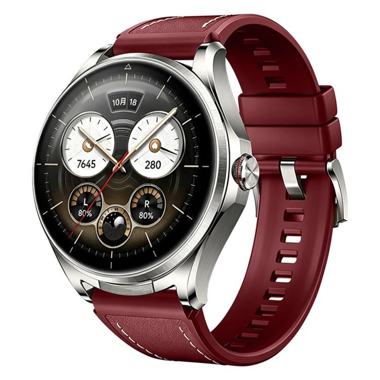 Cinturino per orologio ibrido in pelle e silicone con pulsante di sgancio rapido, 22mm