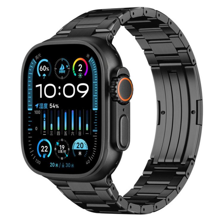 Cinturino per orologio in titanio con chiusura pieghevole a doppia pressione, For Apple Watch 46mm / 49mm / 45mm / 44mm