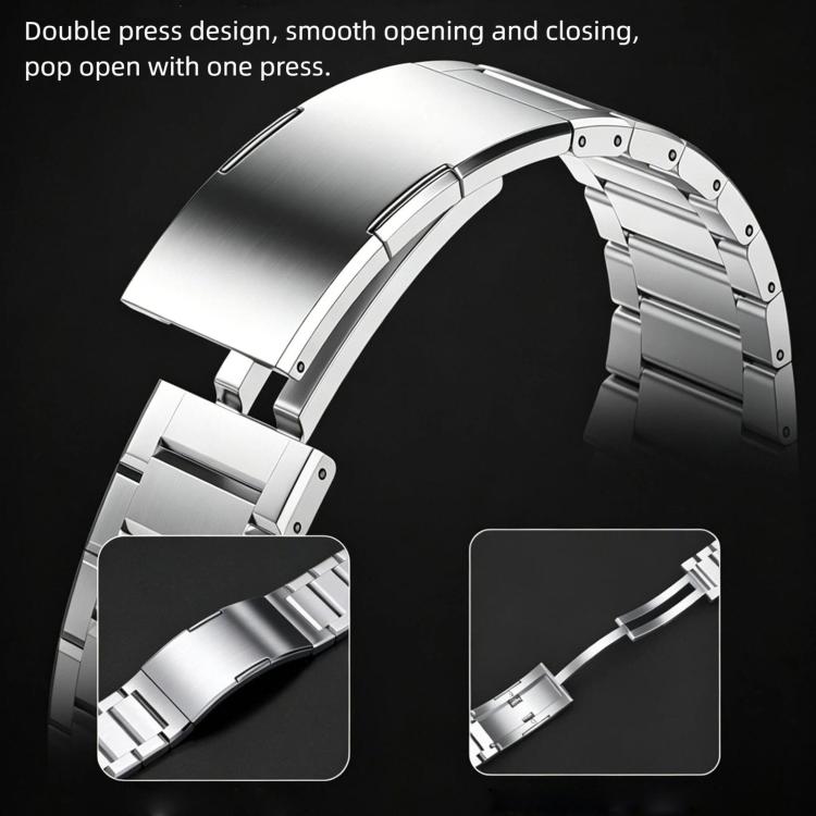 Cinturino per orologio in titanio con chiusura pieghevole a doppia pressione, For Apple Watch 46mm / 49mm / 45mm / 44mm