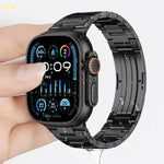 Cinturino per orologio in titanio con chiusura pieghevole a doppia pressione, For Apple Watch 46mm / 49mm / 45mm / 44mm