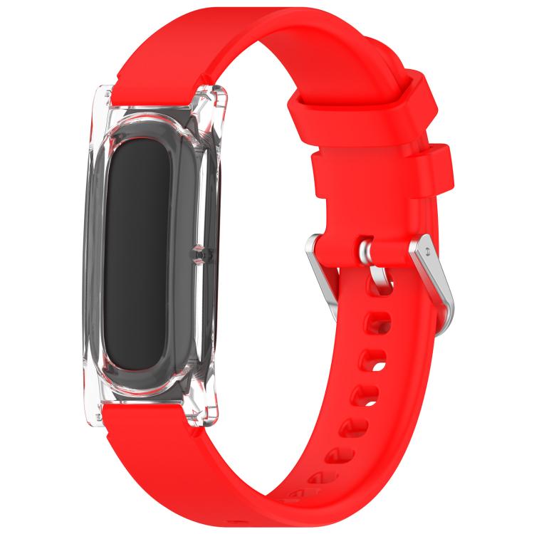 Cassa trasparente con chiusura a molla e cinturino in silicone a tinta unita., For Google Fitbit Air