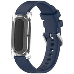Cassa trasparente con chiusura a molla e cinturino in silicone a tinta unita., For Google Fitbit Air