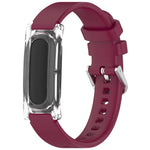 Cassa trasparente con chiusura a molla e cinturino in silicone a tinta unita., For Google Fitbit Air