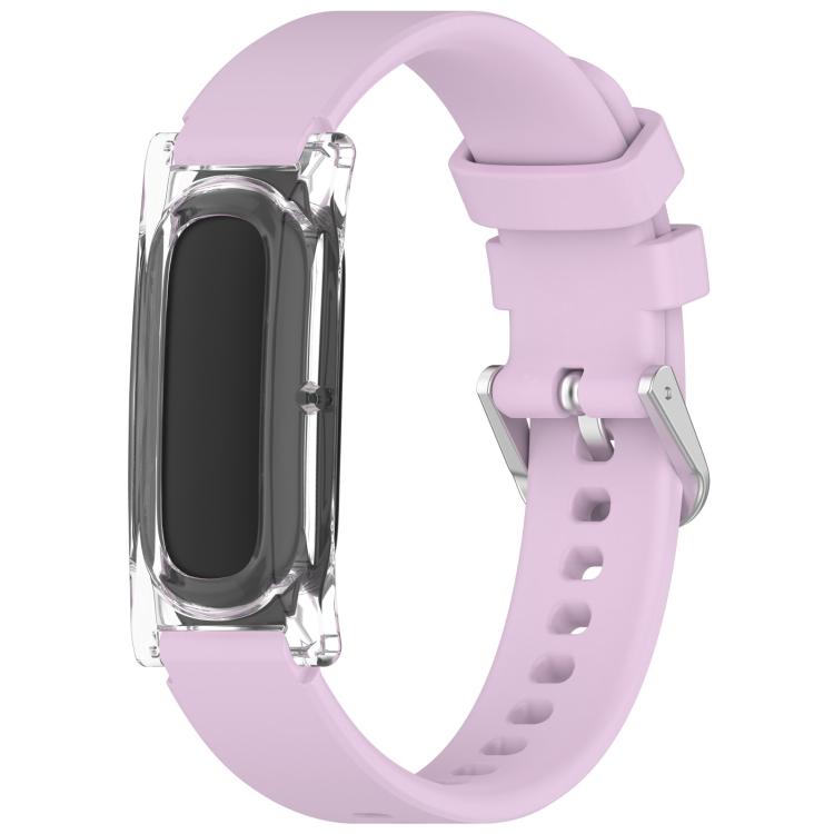 Cassa trasparente con chiusura a molla e cinturino in silicone a tinta unita., For Google Fitbit Air