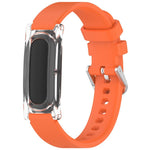 Cassa trasparente con chiusura a molla e cinturino in silicone a tinta unita., For Google Fitbit Air