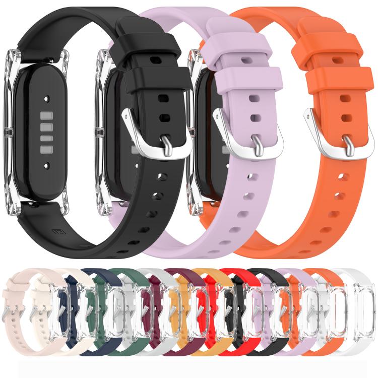 Cassa trasparente con chiusura a molla e cinturino in silicone a tinta unita., For Google Fitbit Air