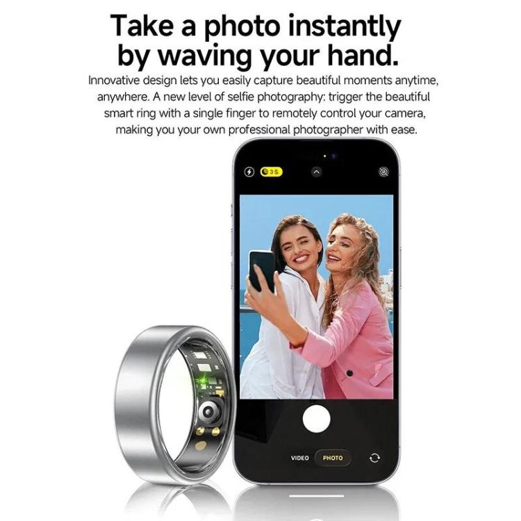 Anello fitness intelligente R88, supporta il monitoraggio della salute e il controllo della fotocamera., Size 13, Size 14