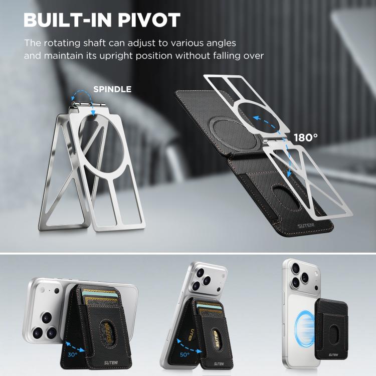 Porta carte magnetico adesivo Suteni S6 con motivo triangolare
