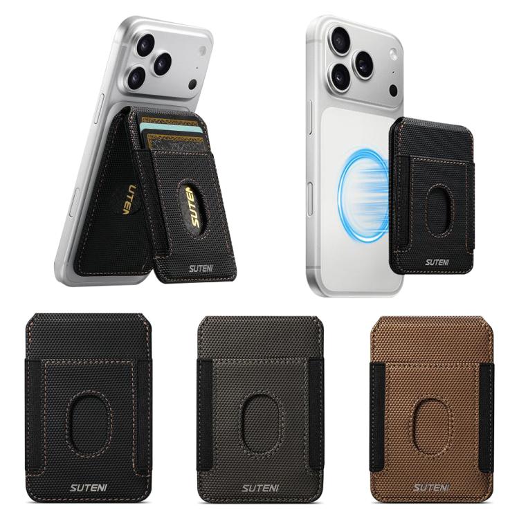 Porta carte magnetico adesivo Suteni S6 con motivo triangolare