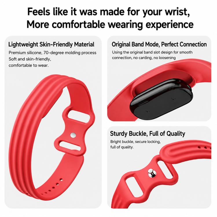 Cinturino in silicone con fibbia a farfalla tinta unita per Google Fitbit Air., Size: S