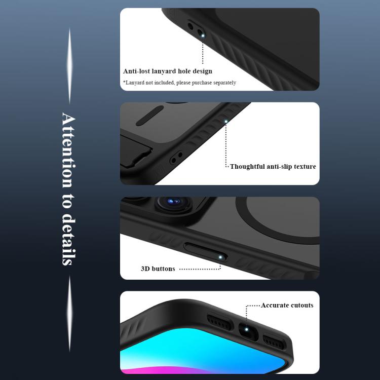 Custodia per telefono magnetica a forma di C con supporto nascosto LeReach Le-Chic Series, For iPhone 17 Pro
