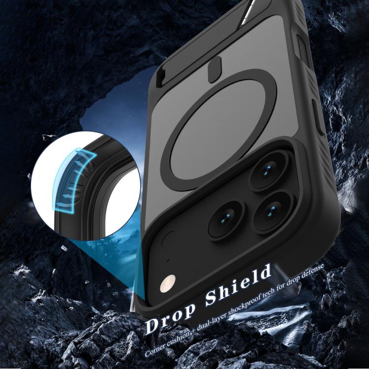 Custodia per telefono magnetica a forma di C con supporto nascosto LeReach Le-Chic Series, For iPhone 17 Pro