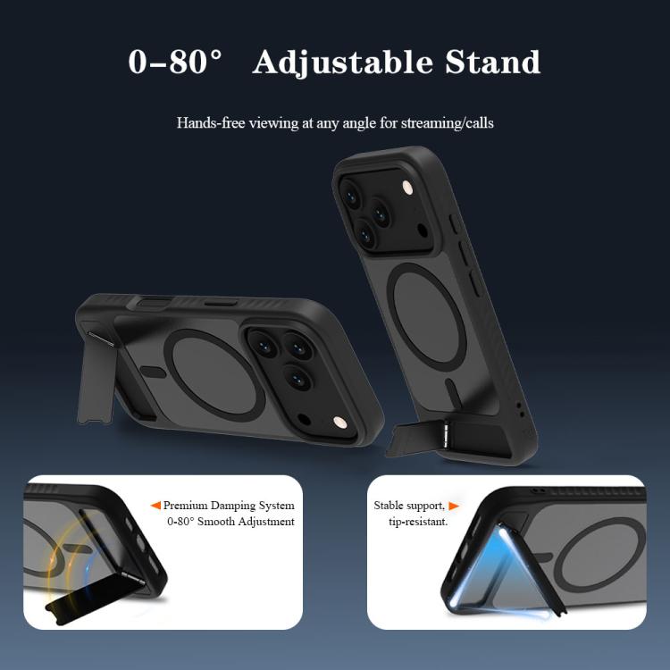 Custodia per telefono magnetica a forma di C con supporto nascosto LeReach Le-Chic Series, For iPhone 17 Pro