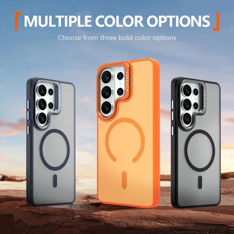 Custodia per telefono magnetica con supporto in metallo LeReach Le-Luster Series per obiettivo., For Galaxy S26 Ultra 5G
