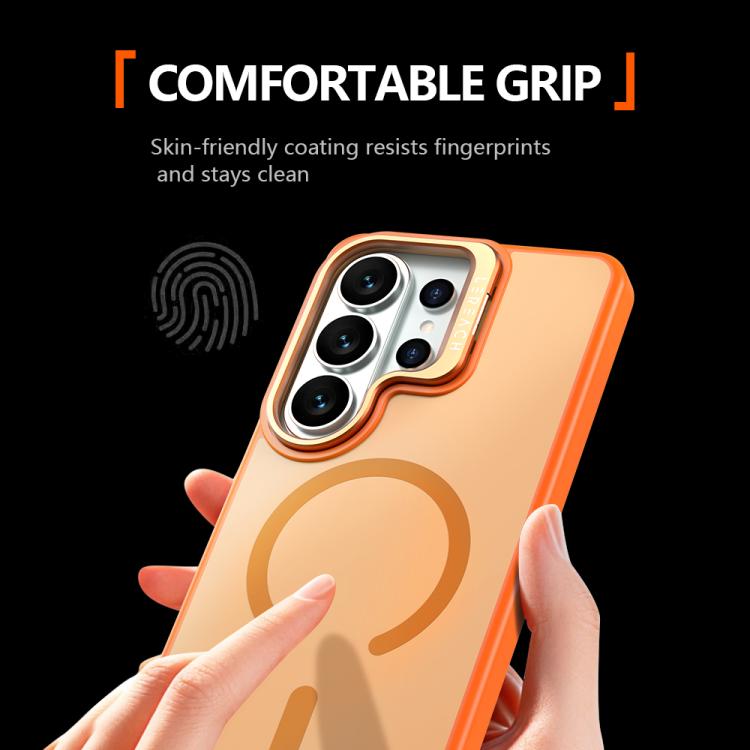 Custodia per telefono magnetica con supporto in metallo LeReach Le-Luster Series per obiettivo., For Galaxy S26 Ultra 5G