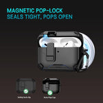 Custodia per auricolari wireless LeReach Mega Series Armor Edition con supporto, For AirPods 4