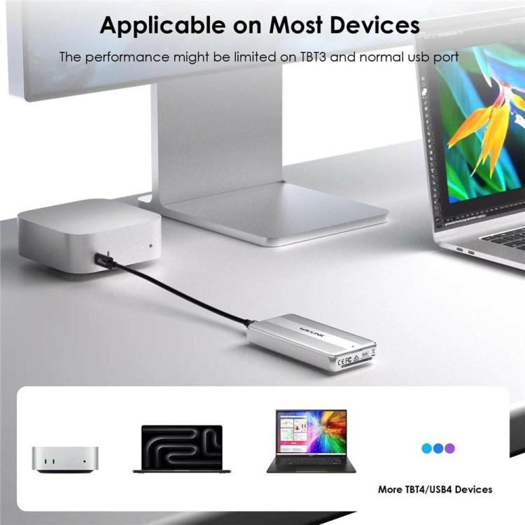 WAVLINK ST406C Case in alluminio per SSD M.2 USB4 40 Gbps