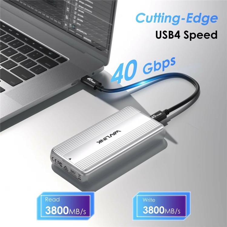 WAVLINK ST406C Case in alluminio per SSD M.2 USB4 40 Gbps