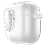 Custodia per auricolari wireless LeReach Mega Series Transparent Edition con gancio, For AirPods 4