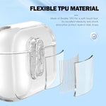 Custodia per auricolari wireless LeReach Mega Series Transparent Edition con gancio, For AirPods 4
