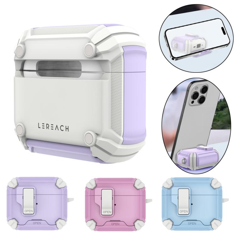 Custodia per auricolari wireless LeReach Mega Series Dawn Armor Edition con supporto, For AirPods 4