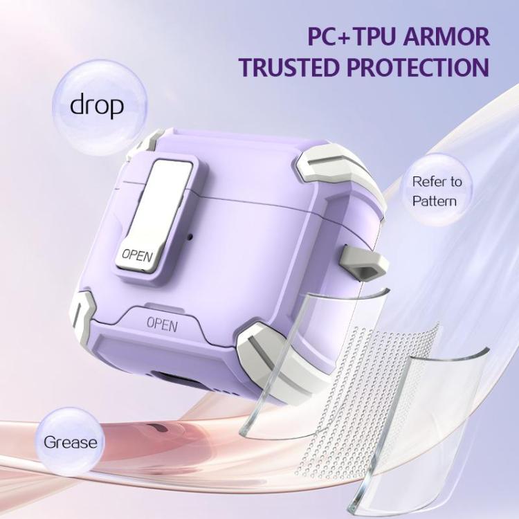 Custodia per auricolari wireless LeReach Mega Series Dawn Armor Edition con supporto, For AirPods 4