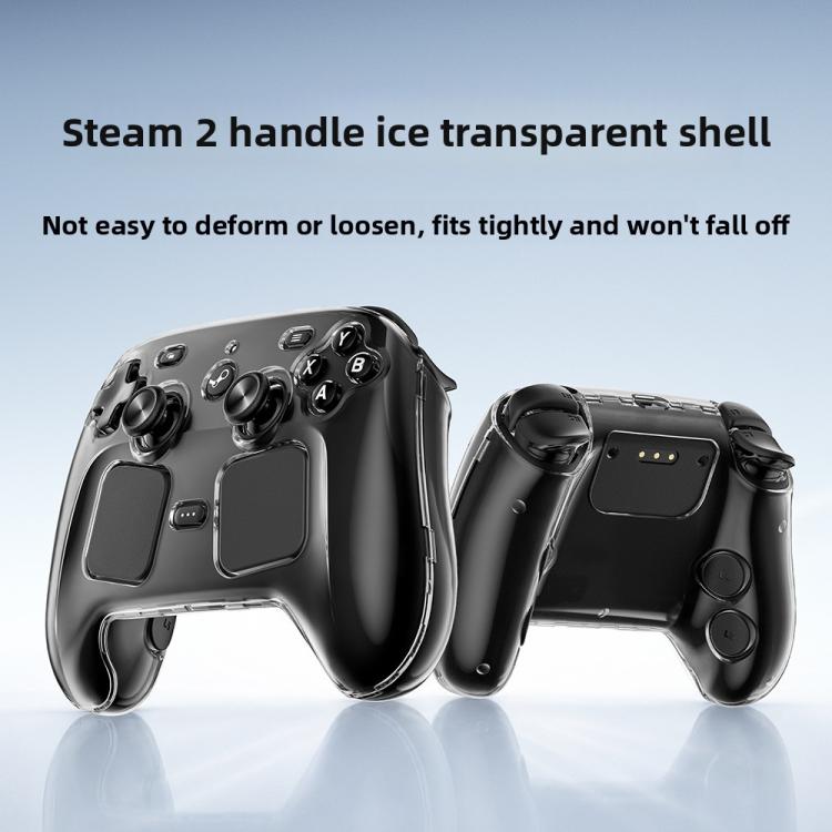Custodia protettiva rigida antiurto per Steam Controller 2 (2026) in cristallo trasparente.