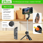 T01S Supporto per telefono con telecomando Bluetooth estensibile 3 in 1 per streaming live, asta per selfie e treppiede, T01S