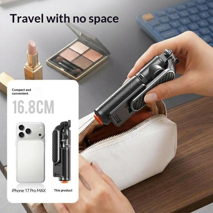 T01S Supporto per telefono con telecomando Bluetooth estensibile 3 in 1 per streaming live, asta per selfie e treppiede, T01S