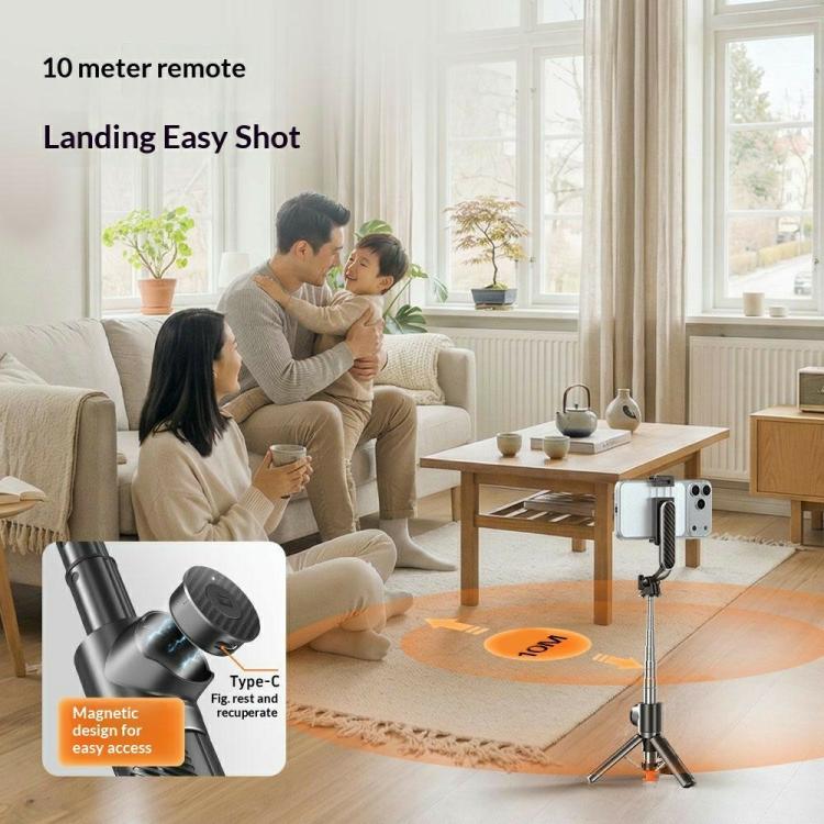 T01S Supporto per telefono con telecomando Bluetooth estensibile 3 in 1 per streaming live, asta per selfie e treppiede, T01S