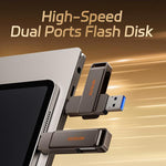 Chiavetta USB HEYGATE L1 2 in 1 USB-A + USB-C /Type-C ad alta velocità, 32GB, 64GB, 128GB, 256GB