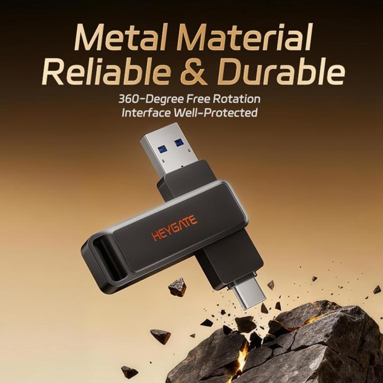 Chiavetta USB HEYGATE L1 2 in 1 USB-A + USB-C /Type-C ad alta velocità, 32GB, 64GB, 128GB, 256GB
