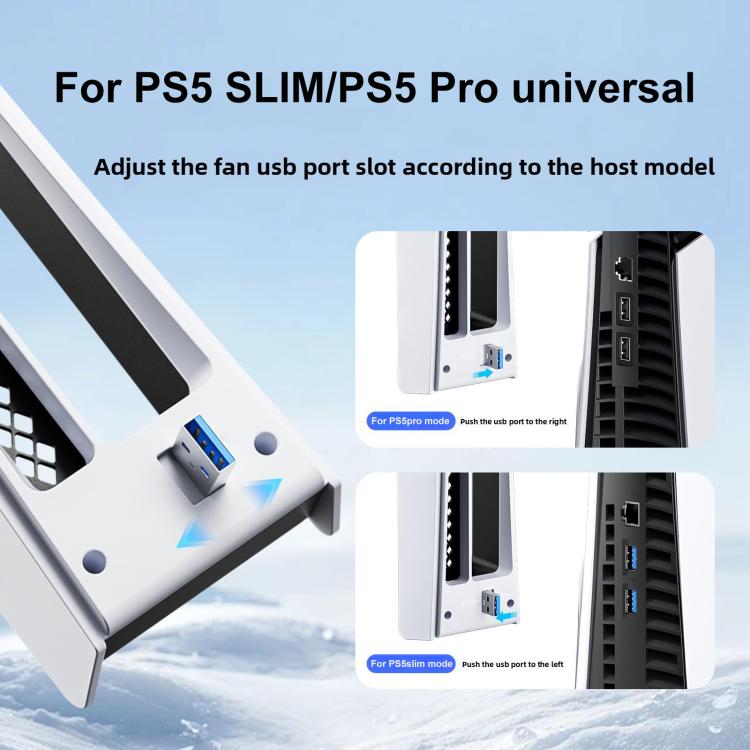 Ventola di raffreddamento posteriore termoregolata per PS5 Pro/PS5 Slim, console sottili con illuminazione RGB