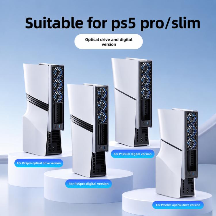 Ventola di raffreddamento posteriore termoregolata per PS5 Pro/PS5 Slim, console sottili con illuminazione RGB