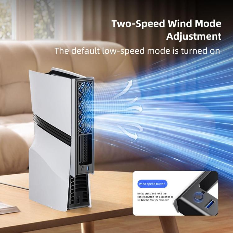 Ventola di raffreddamento posteriore termoregolata per PS5 Pro/PS5 Slim, console sottili con illuminazione RGB