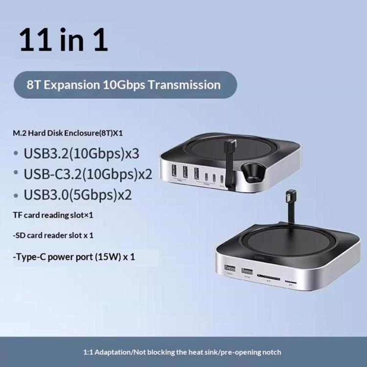 UGREEN CM841-65487 Box esterno 11-in-1 per SSD M.2 NVMe, docking station per Mac Mini M4 / M4 Pro, CM841-65487