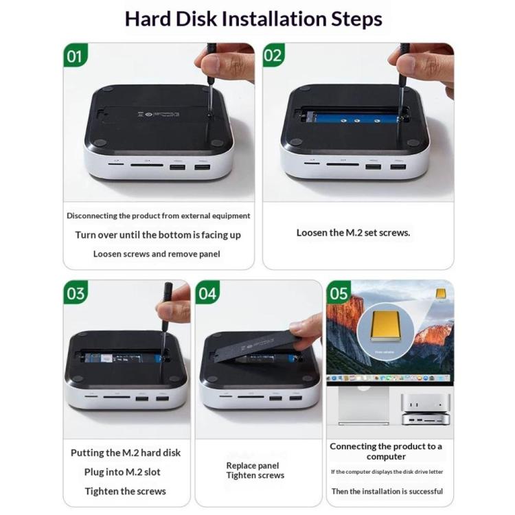 UGREEN CM841-65487 Box esterno 11-in-1 per SSD M.2 NVMe, docking station per Mac Mini M4 / M4 Pro, CM841-65487