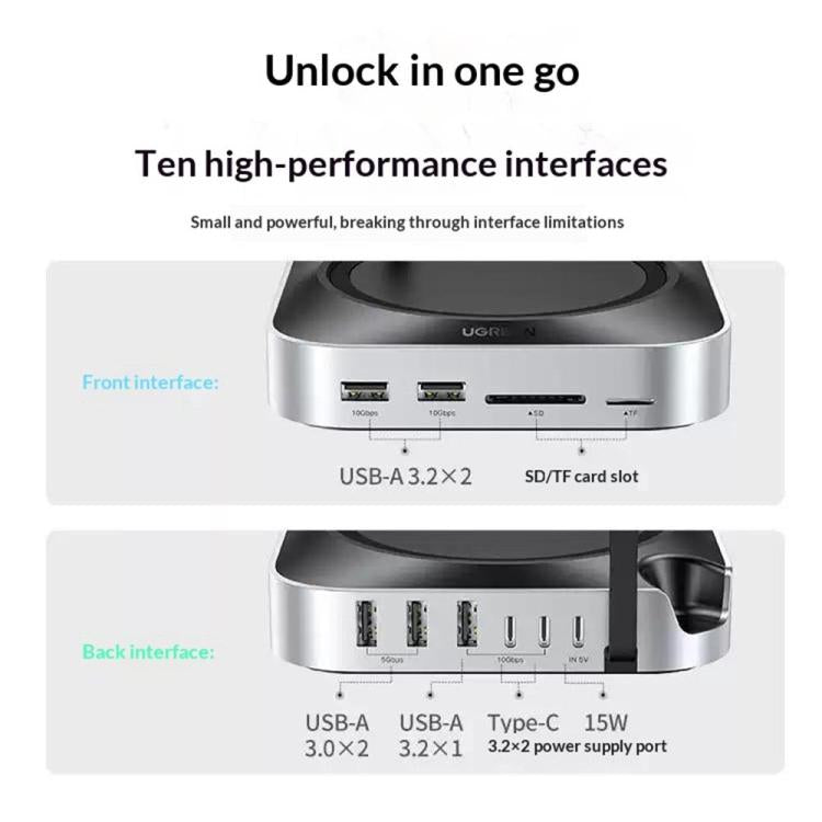 UGREEN CM841-65487 Box esterno 11-in-1 per SSD M.2 NVMe, docking station per Mac Mini M4 / M4 Pro, CM841-65487