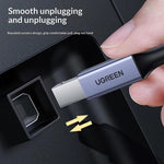 Cavo UGREEN US370 80805 da USB C a USB B 2.0 con rivestimento intrecciato per stampante.