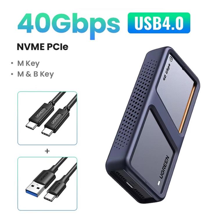 UGREEN CM642-15976 Case per hard disk M.2 NVMe da 40 Gbps con USB 4.0 e ventola Turbofan, CM642-15976