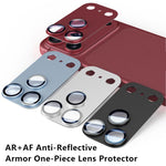 Pellicola protettiva antiriflesso con anello metallico per iPhone